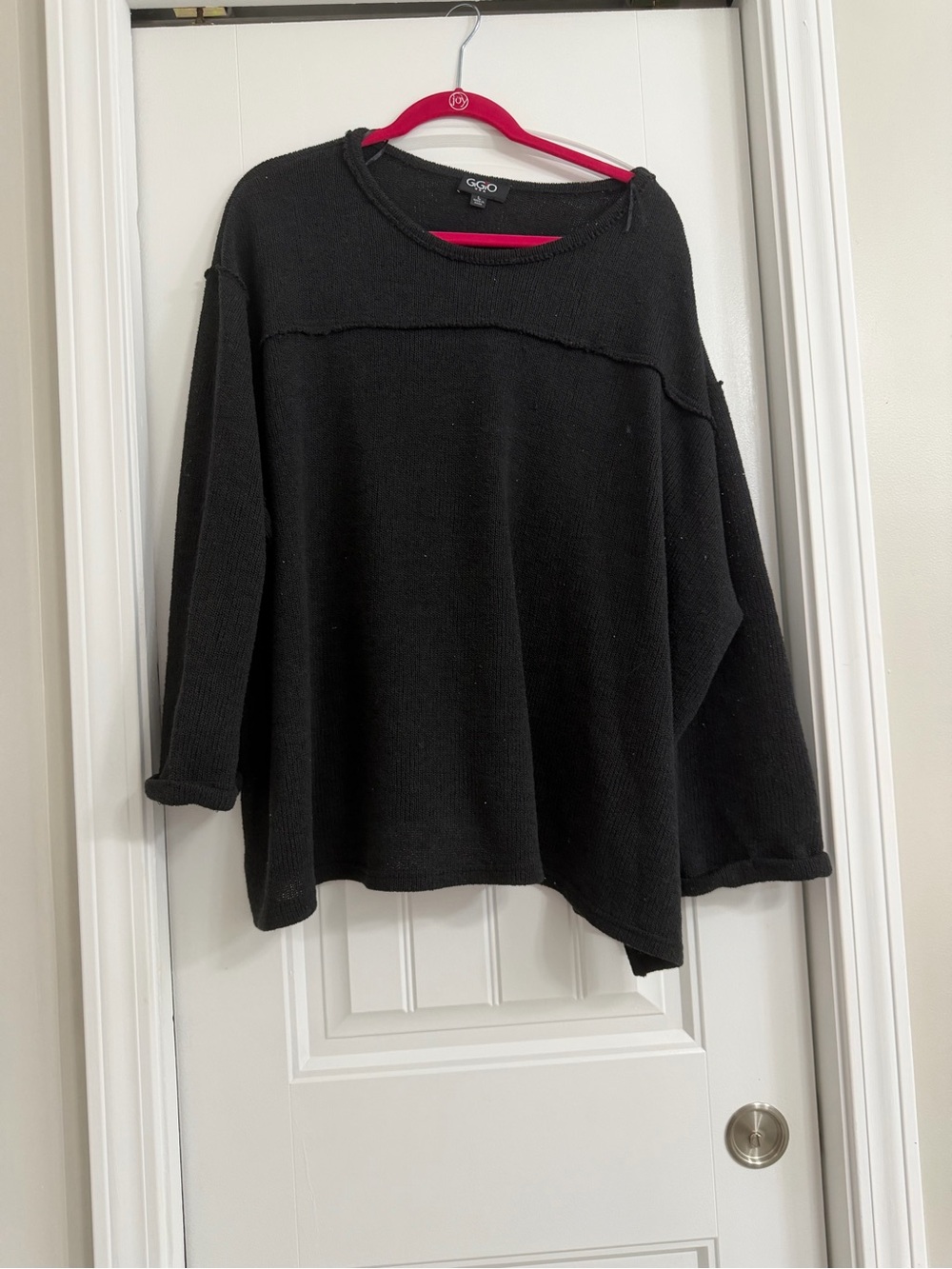 Black Relaxed Knit Pullover